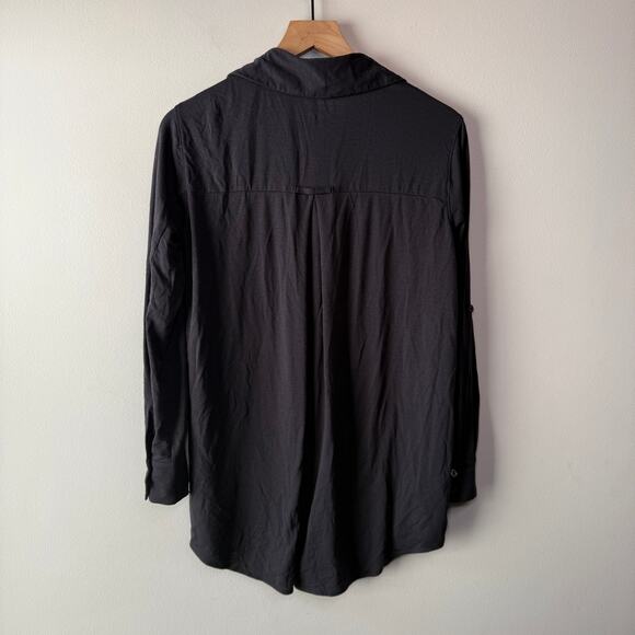 Soft Surroundings Women's Button Front Long Sleeve Blouse Black Size Small - Picture 6 of 6